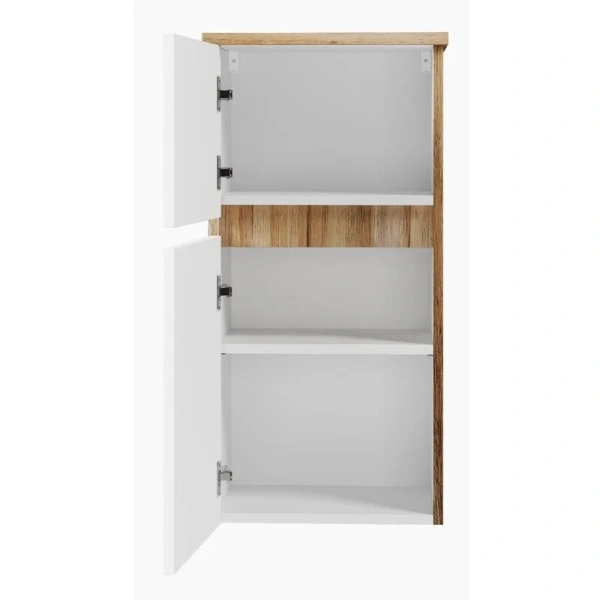 Шкаф-пенал подвесной Misty Ива 40 см белый/каштан, современные, hi-tech - фото 4