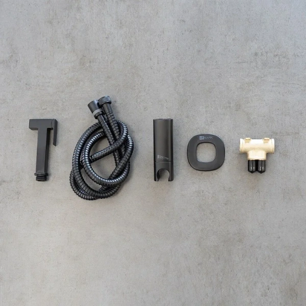 Гигиенический душ со смесителем Lemark Solo встраиваемый черный, для унитаза - фото 6