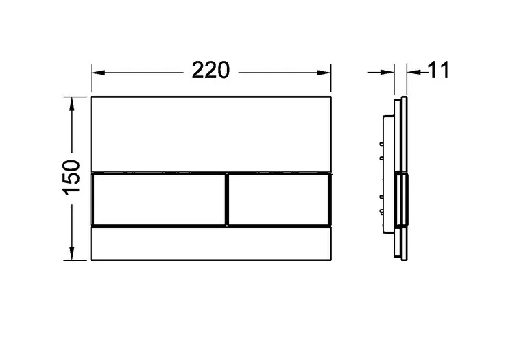 Клавиша смыва Tece TECEsquare черная/кнопки сатин - фото 2