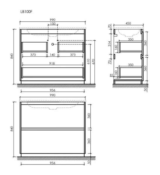 Тумба под раковину напольная Sancos Libra Floor 100 см белый глянец - фото 2