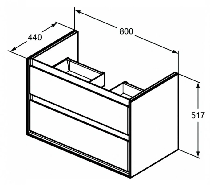 Тумба под раковину подвесная Ideal Standard Connect Air 80 см темно-коричневый матовый, белый матовый, нет в наличии - фото 2