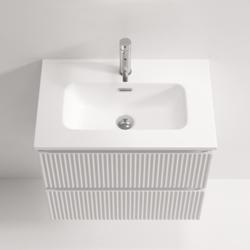 Тумба под раковину подвесная Sancos Snob R 60 см bianco, моноблок - фото 5