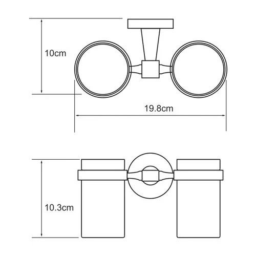 Стакан для ванной WasserKRAFT Isen двойной - фото 2