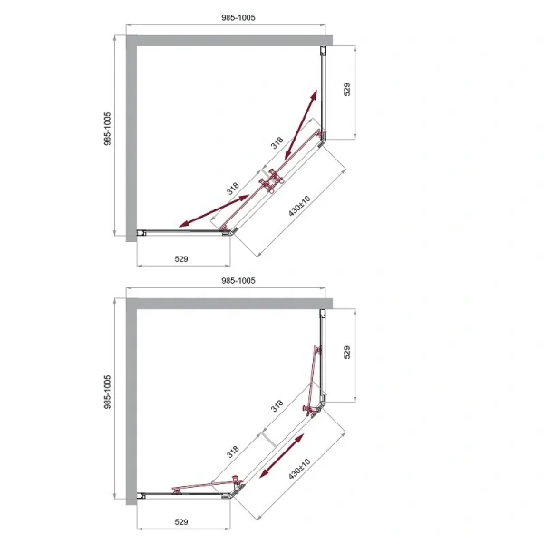 Душевой уголок BelBagno Uno 100x100 см стекло прозрачное - фото 2