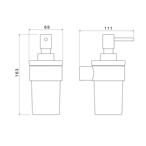 Дозатор для мыла Акватек Лира черный матовый - фото 2