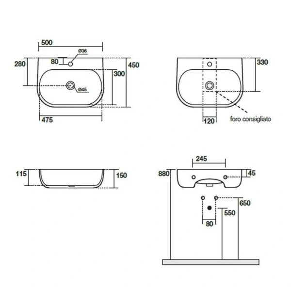 Раковина Kerasan Nolita 50 см черный матовый, современные, hi-tech - фото 2
