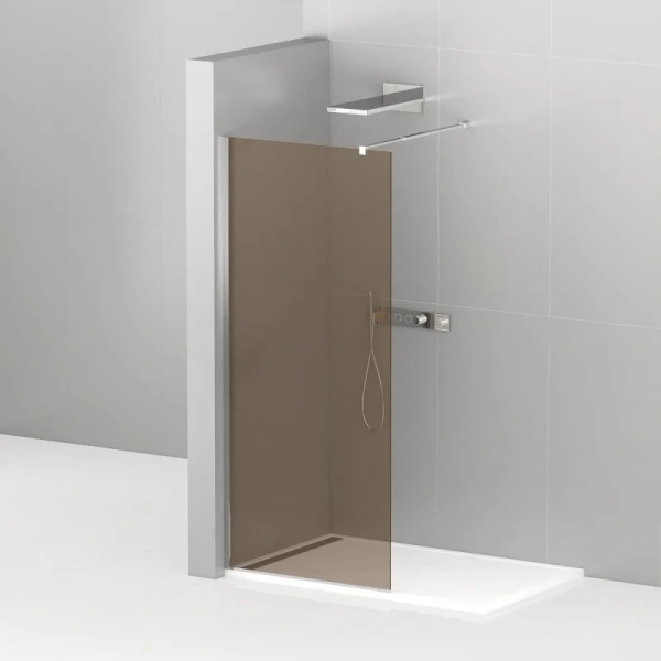 Душевая перегородка Cezares Liberta 80 см стекло бронза, профиль хром - фото 1