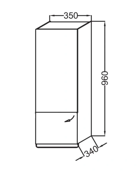 Шкаф подвесной Jacob Delafon Odeon Up 35 см квебекский дуб, левый, в наличии - фото 2
