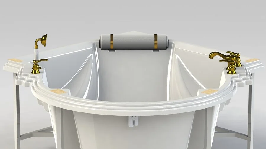 Акриловая ванна Fra Grande Монте-Карло 4-01-0-0-1-401, 149 x 149 см, рама-подставка, подголовник, белая - фото 3