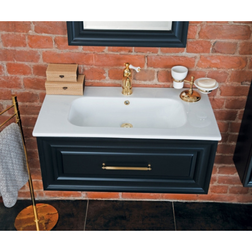 Тумба под раковину, цвет черный матовый, фурнитура золото, La Beaute Cornelia index_1 - фото 3