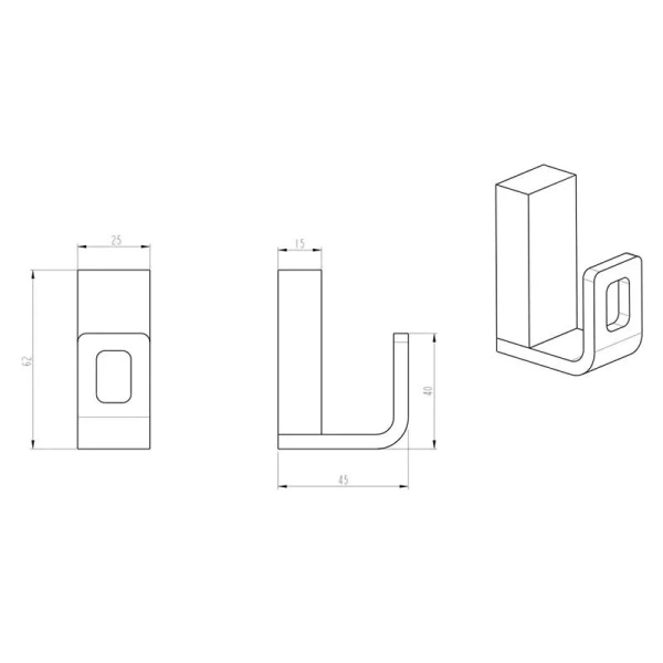 Крючок для ванной Boheme Q бронза, современные, hi-tech - фото 2