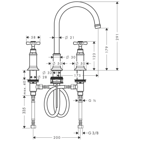 Смеситель для раковины Axor Montreux 16513 - фото 2