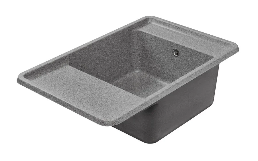 Мойка для кухни Акватон Беллис 78 см серая, с крылом - фото 6