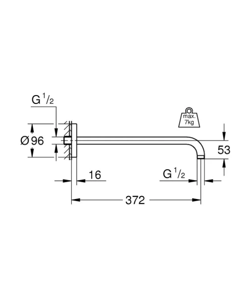 Кронштейн для верхнего душа Grohe Rainshower 28982000 - фото 2