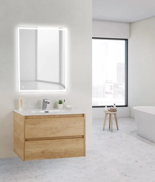 Тумба под раковину подвесная BelBagno Kraft 80 см rovere nebrasca nature, подвесная, пристенная - фото 4