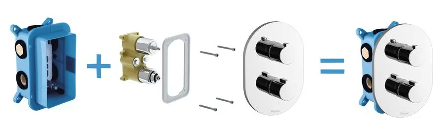 Смеситель для душа Ravak Chrome X070075 скрытого монтажа, из латуни, округлая форма - фото 5