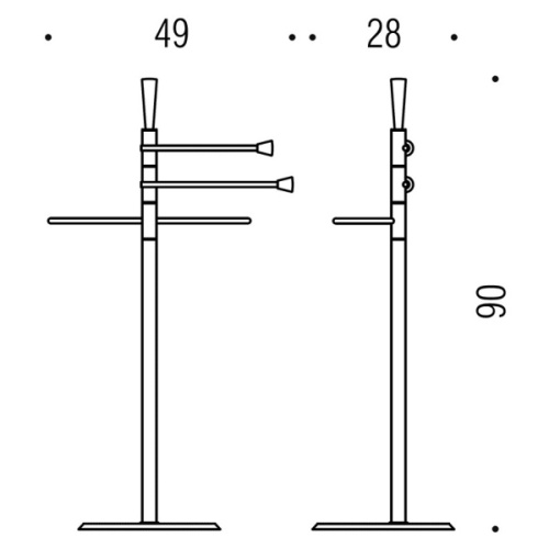 Стойка для ванной Colombo Isole с 3 полотенцедержателями - фото 3