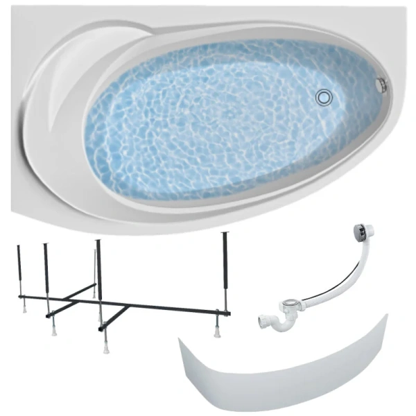 Ванна акриловая 1MarKa Julianna 01дж1695лкп/01дж1695пкп, 160 x 95 см, левая/правая, цвет белый index_1 - фото 10