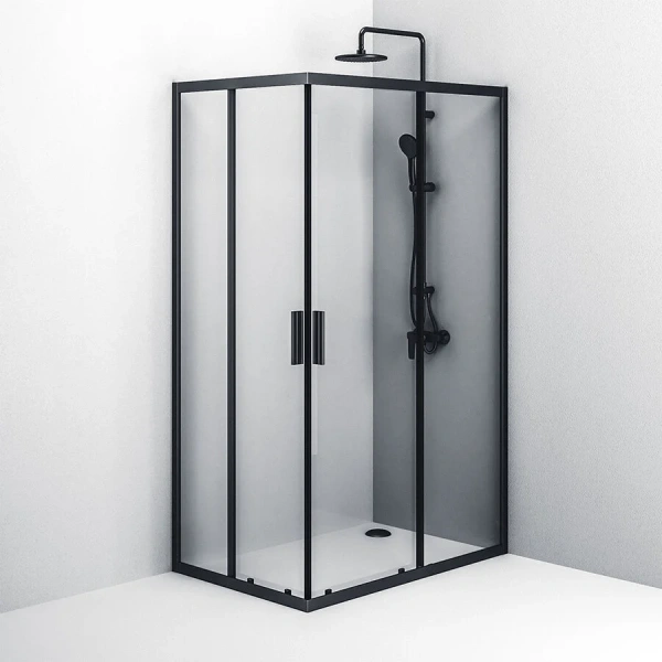 Душевой уголок Am.Pm Gem S 120x80 см профиль черный матовый, стекло прозрачное - фото 4