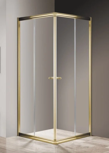 Душевой уголок Cezares Giubileo 90х90 см прозрачное стекло профиль золото - фото 1