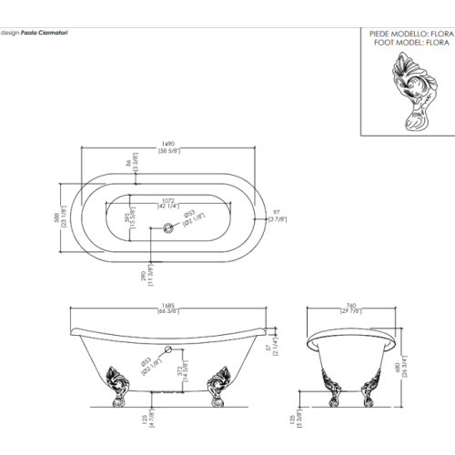 Ванна чугунная Devon&Devon Mida - фото 3