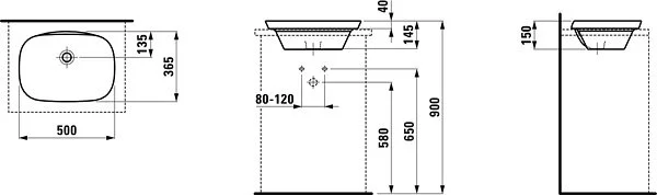 Раковина Laufen Ino 50 см белая, современные, hi-tech - фото 2