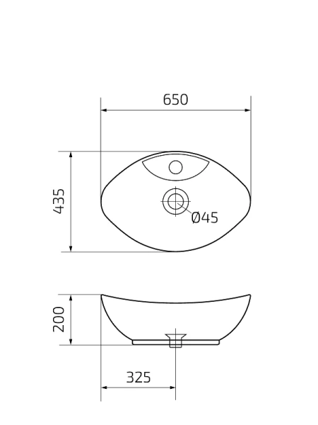 Раковина GID Lago N9004 65 см белая - фото 2