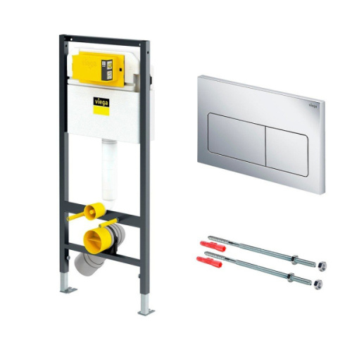 Инсталляция для унитаза Viega Prevista Dry с кнопкой смыва хром - фото 1