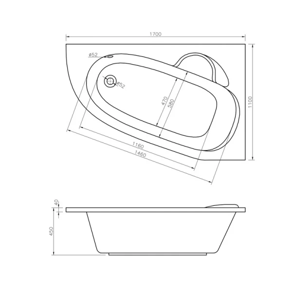 Ванна акриловая Lavinia Boho Bell Pro 170x110 см правая, по запросу - фото 9