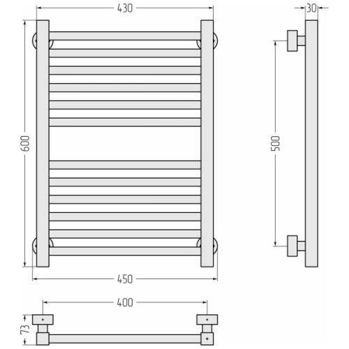 Полотенцесушитель водяной Сунержа Модус PRO 40х60 см без покрытия - фото 3
