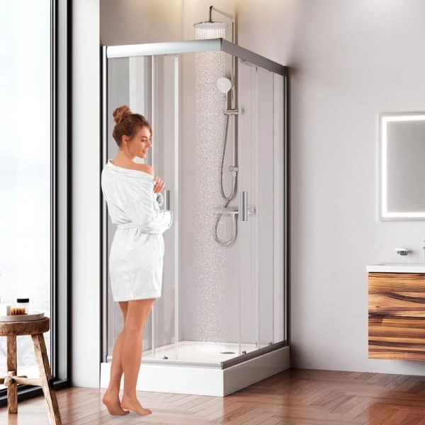 Душевой уголок Am.Pm Gem 120x80 см стекло прозрачное, профиль хром, прозрачные - фото 8