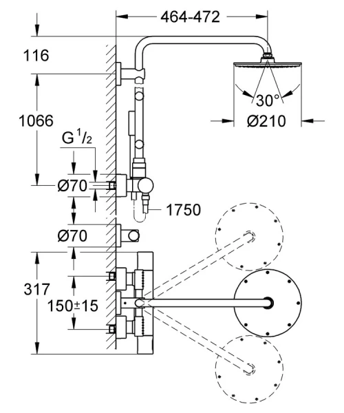 Душевая система Grohe Rainshower System 27374000 - фото 2