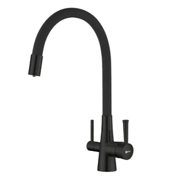 Смеситель для кухни Lemark Ursus черный - фото 1