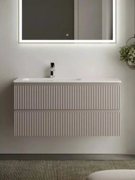 Тумба под раковину подвесная Sancos Snob R 100 см левая, doha soft, современная, hi-tech - фото 3