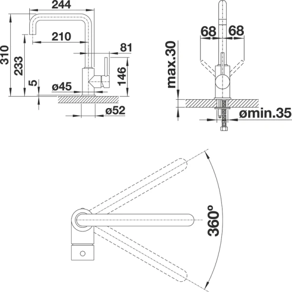 Смеситель для кухни Blanco Mili жемчужный - фото 3
