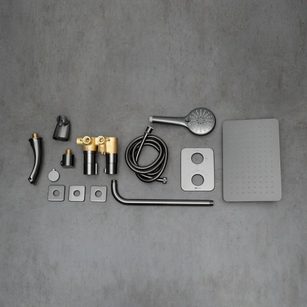 Душевой комплект Lemark Bronx графит, современные, hi-tech index_1 - фото 9