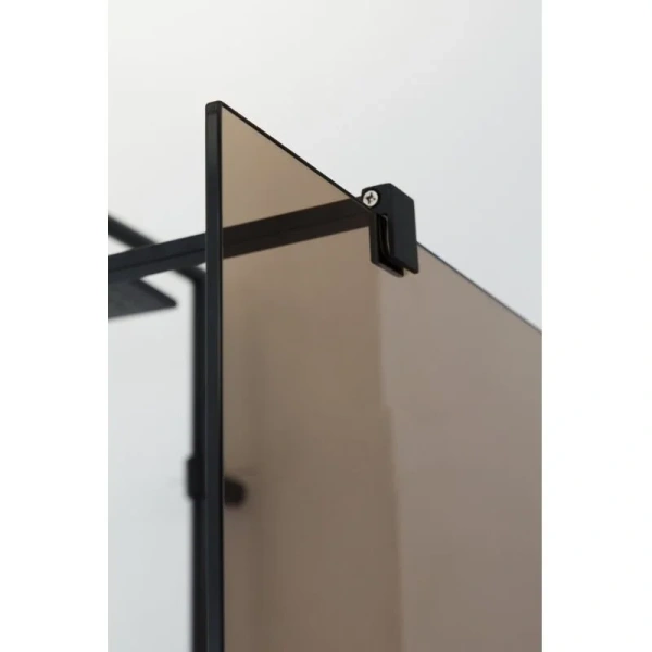 Душевая перегородка Cezares Liberta 90 см профиль черный стекло бронза - фото 4