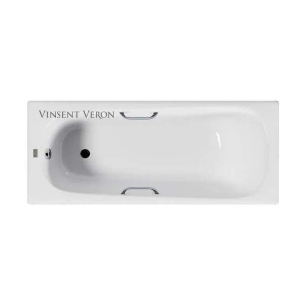 Чугунная ванна Vinsent Veron Concept VCO1407042H/VH0012CH, 140 x 70 см, ручки хром, цвет белый - фото 1