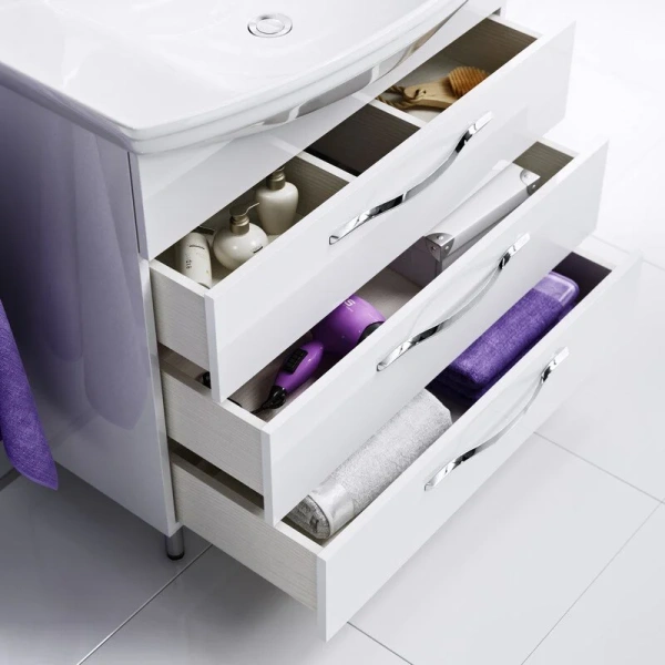 Тумба под раковину напольная Aqwella Аллегро 105 см белая, современная, hi-tech - фото 3