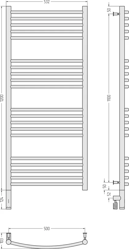 Полотенцесушитель электрический Сунержа Богема 3.0 50х120 см левый темный титан муар, лесенка, вертикальные - фото 4