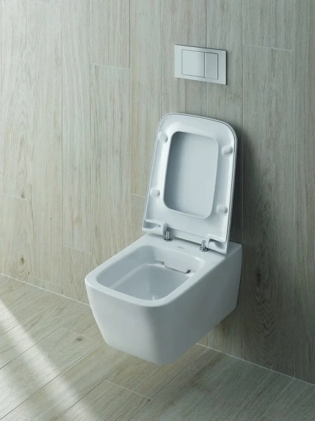 Унитаз подвесной Geberit iCon Square белый, с горизонтальным, прямым выпуском, с прямым выпуском - фото 7