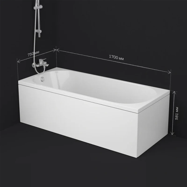 Ванна акриловая Am.Pm X-Joy W94A-170-075W-A 170x75 пристенная, в наличии, нет в наличии - фото 10