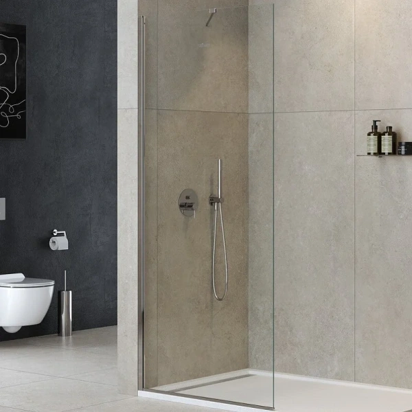 Душевая перегородка Cezares Liberta 80 см стекло прозрачное, профиль хром - фото 3