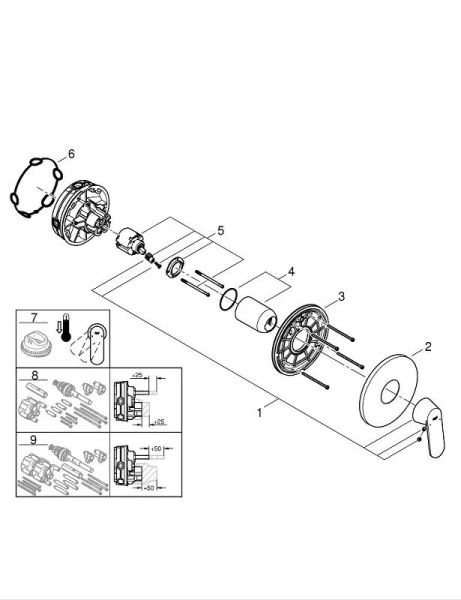 Смеситель для душа встраиваемый Grohe Eurosmart Cosmopolitan 24044000, недорогие, округлая форма - фото 5