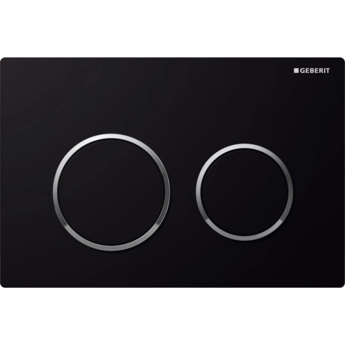 Клавиша смыва Geberit Omega 20 черный/кольца хром глянец - фото 1