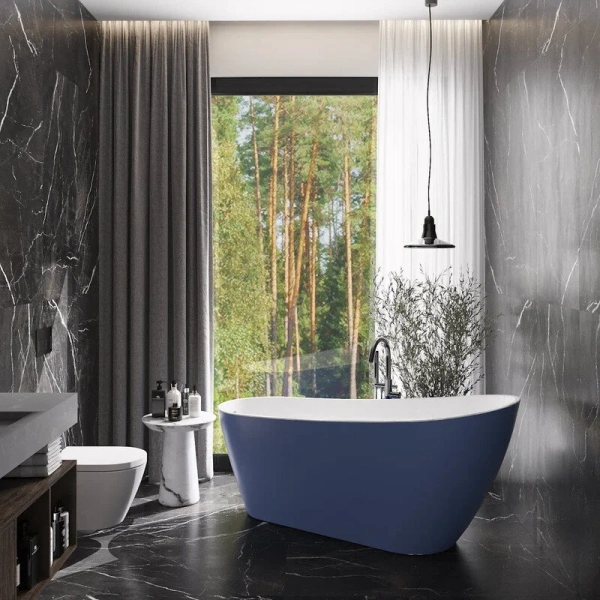 Ванна акриловая Corpa Nera Viotti CN130109, 170 х 74 см, синий матовый, отдельностоящие - фото 7