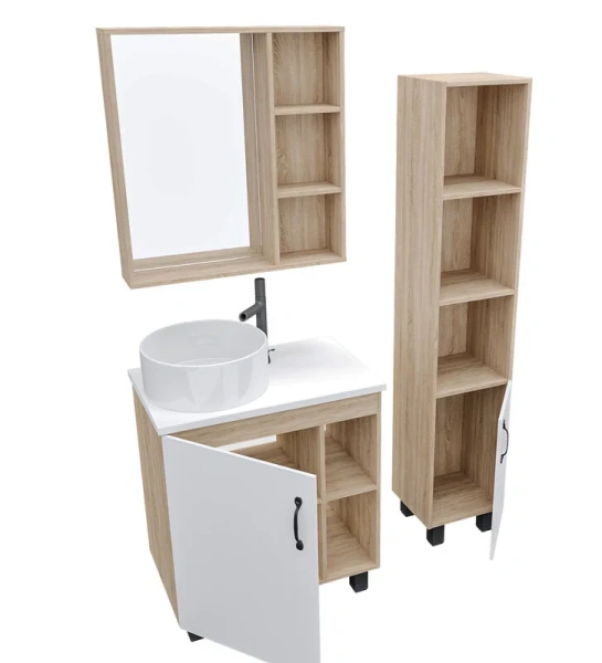 Тумба под раковину напольная Grossman Флай 71,5 см дуб сонома/белая, напольная, пристенная - фото 4