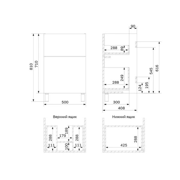 Тумба под раковину напольная Am.Pm Gem 50 см с двумя выдвижными ящиками, в наличии - фото 2