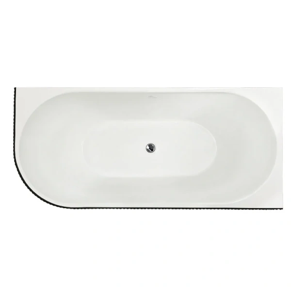 Ванна акриловая Royal Bath Nero RB710302BL-L-CH/RB710302BL-R-CH, 170 x 78 см, левая/правая, цвет белый/черный - фото 4
