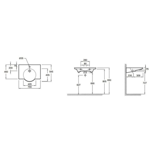 Раковина-столешница подвесная, цвет белый, Jacob Delafon FORMILIA SPHERIK - фото 3